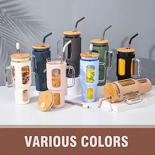 Glass Tumbler with Lid and Straw