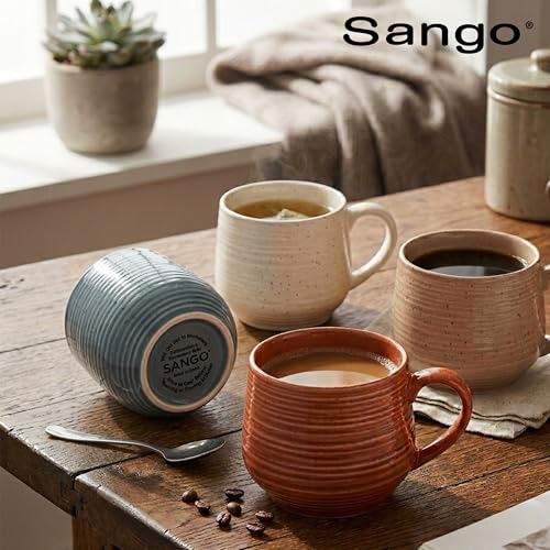 17.5 oz Stoneware Coffee Mugs Set of 4 (4 Count)