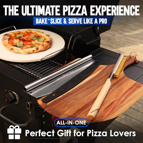 6 Inch Pizza Stone Set for Oven and Grill with Peel (6 Count)