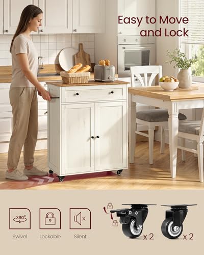 Mobile Kitchen Wooden Island Cart with Storage for Dining Room