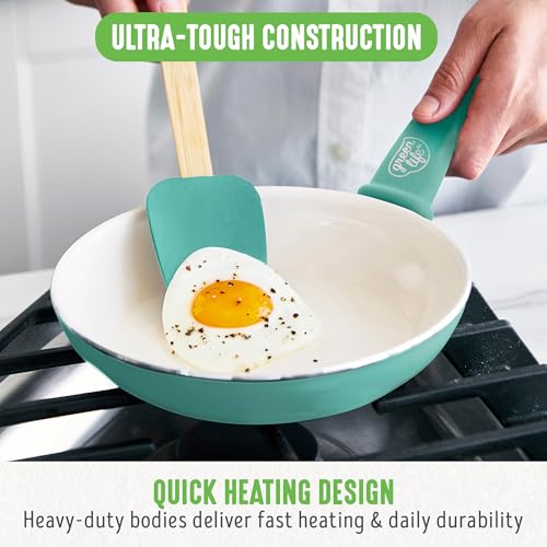 Soft Grip 8” Frypan Skillet and Spatula Breakfast Cookware Set