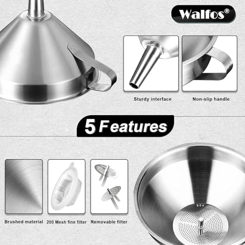 Stainless Steel Funnel (6 Count)