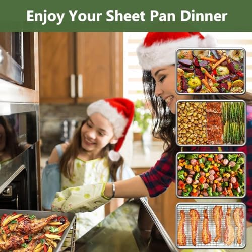 Quarter Baking Sheet Pan Cooling Rack Set