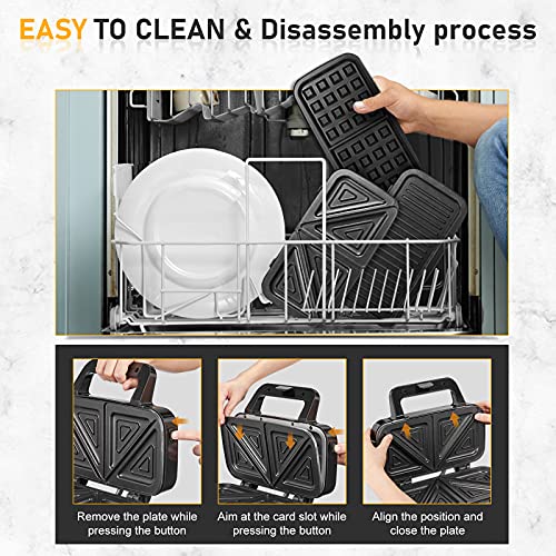 Waffle Maker with Removable Plates