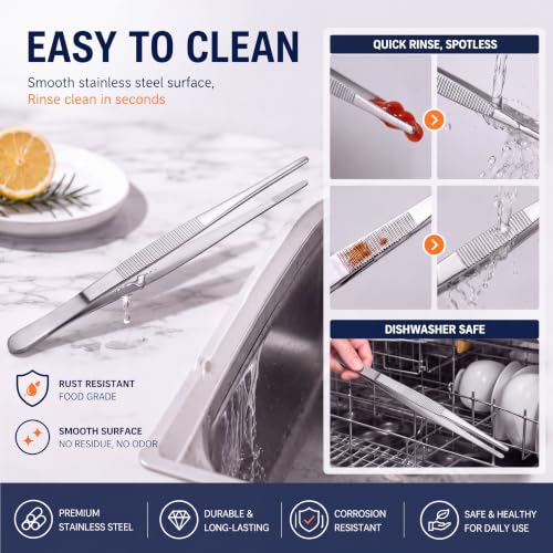 8 Packs kitchen tweezers Stainless Steel (8 Count)