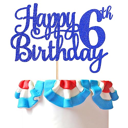1 PCS Happy 6th Birthday Cake Topper
