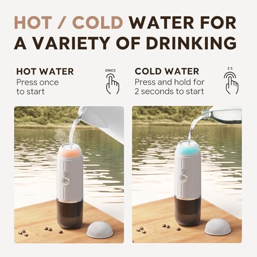 2-in-1 Portable Espresso Maker For Nespresso Pod&Ground,White (2.09 Ounce)