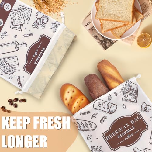 2 Pack Beeswax Bread Bags for Homemade Bread