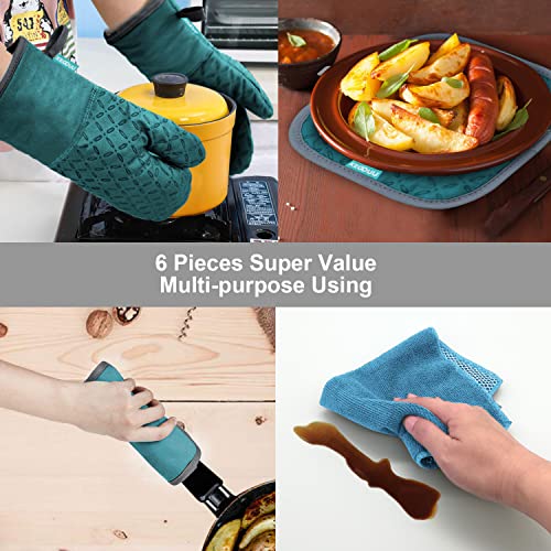 Oven Mitts and Pot Holders 6pcs Set