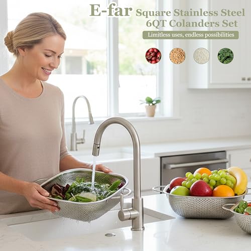 6QT Square Stainless Steel Colander