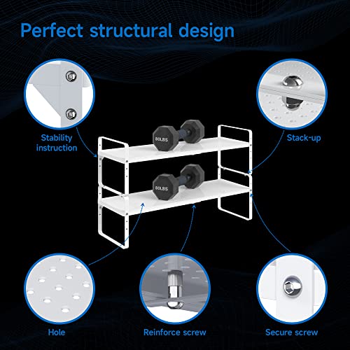 Expandable Cabinet Shelf Organizer Adjustable Metal Spice Rack Stackable Freestanding Counter Storage Shelves for Kitchen Cabinet Under Sink Office Desk