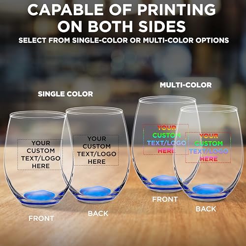 Custom Stemless Wine Glasses in Bulk by ARC Perfection (100 Count)
