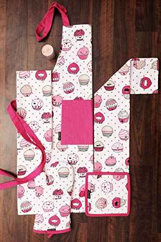 Oven Mitts Set of 1 Quilted Liner with Hanging Loop Non Slip (2 Count)