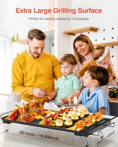 Electric Griddle with Removable Touch Panel