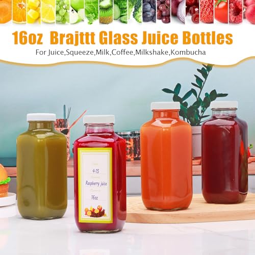 16 oz Juice Bottles with Lids (12 Count)