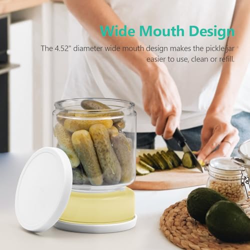 Glass Pickle Container with Strainer