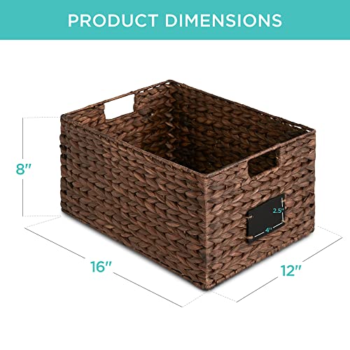 Pantry Baskets Set of 2 16x12in Water Hyacinth Storage Baskets (2 Count)