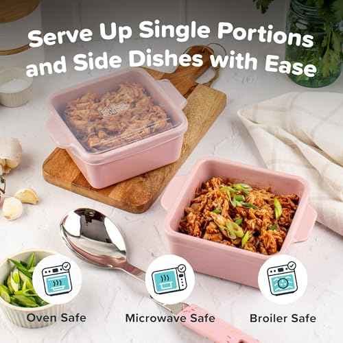 5x5" Ceramic Baking Dishes with Lids (2 Count)