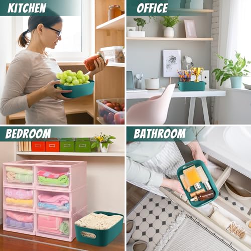 Green Plastic Storage Bins (10 Count)