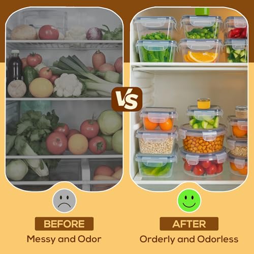 50PCS Thick Food Storage Containers with Airtight Lids for Meal Prep (50 Count)