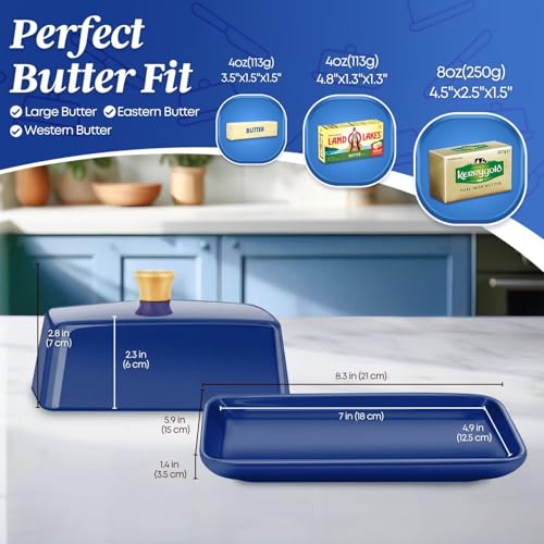 Extra Large Ceramic Butter Dish with Lid