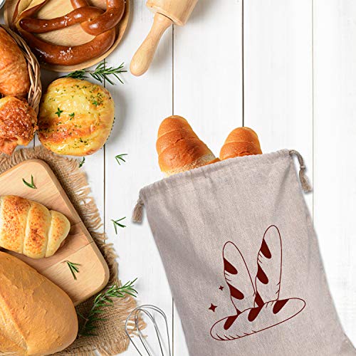 4 Packs Linen Bread Bags for Homemade Bread (4 Count)