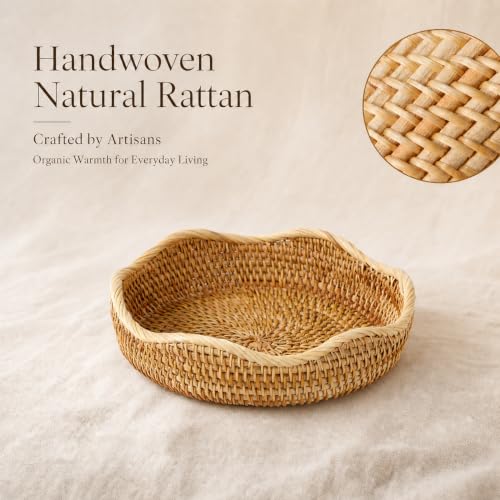 8.7'' × 2 .2'' Rattan Decorative Bowl