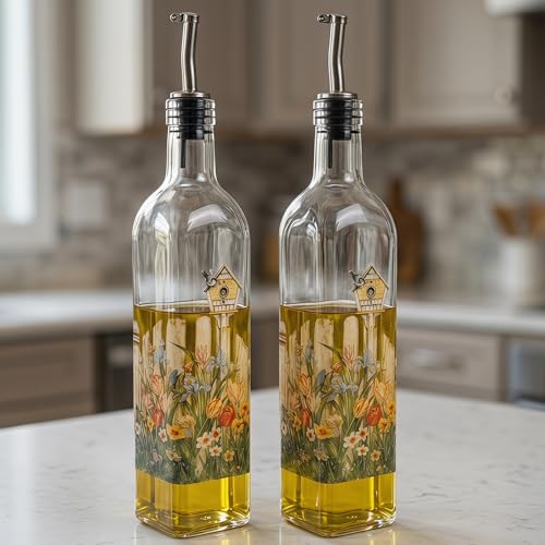 17oz Glass Olive Oil & Vinegar Dispenser Set (2 Count)