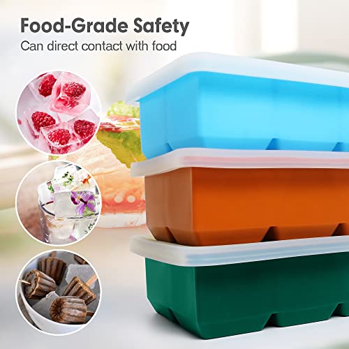 Silicone Ice Cube Trays 3 Pack (3 Count)