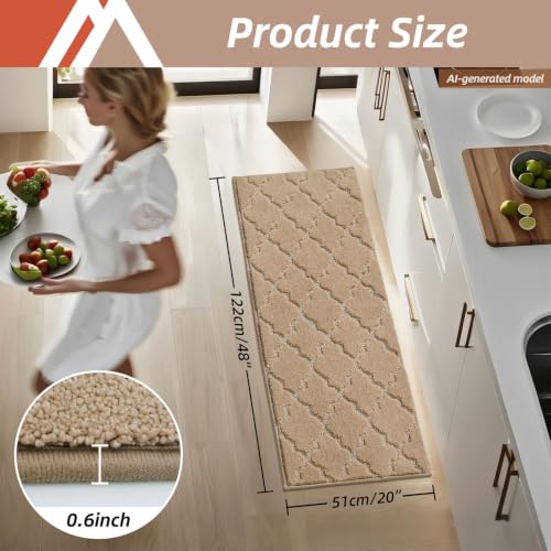 Kitchen Rugs Non Slip Washable 20"x48" (9.6 Sq Ft)