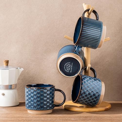 6 OZ Stackable Coffee Mugs Set of 4 (4 Count)