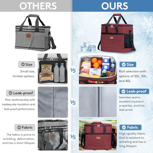 Cooler Bag 60 Cans Collapsible and Insulated Large Lunch Bag Leakproof Soft Cooler Portable for Camping (60 Count)