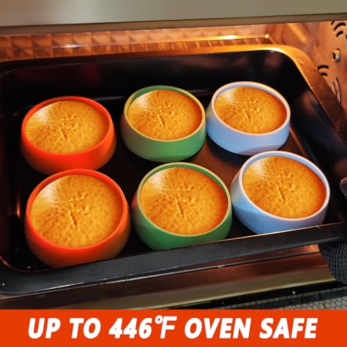 6 Pack 3.15 Inch Nonstick Silicone English Muffin Rings