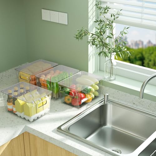 Clear Stackable Storage Bins with Lids (8 Count)
