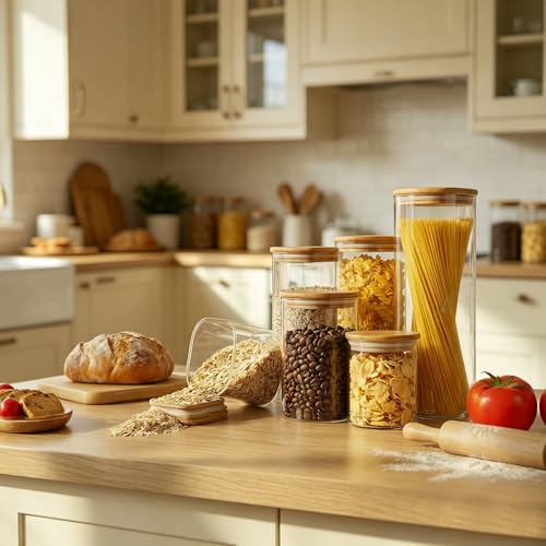 1.6Qt Square Glass Jars (3 Count)