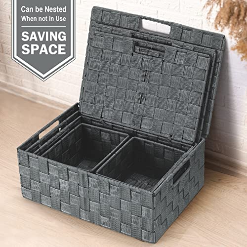 Storage Baskets with Lids (5 Count)