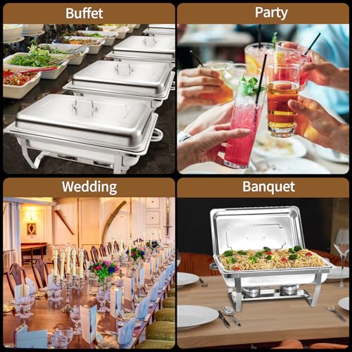8 Qt 2 Pack Full Size Stainless Steel Chafing Dishes Buffet Set