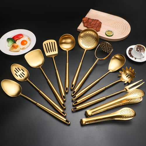 304 Stainlss Steel Matte Kitchen Utensils Set (12 Count)