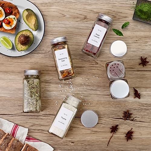 Spice Drawer Organizer with 28 Spice Jars and 216 Labels