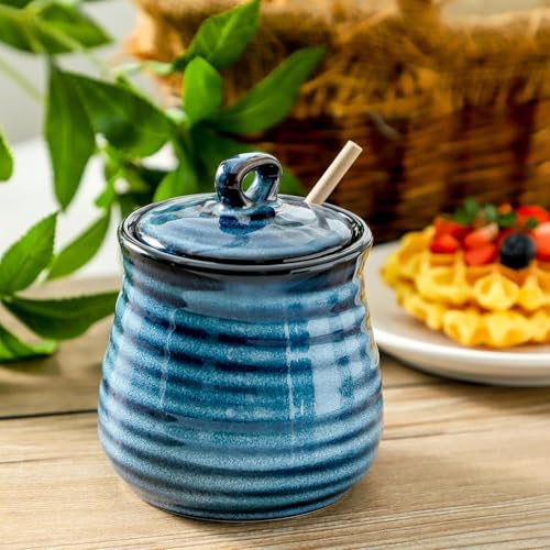 Ceramic 12 Ounce Honey Jar and Dipper Set