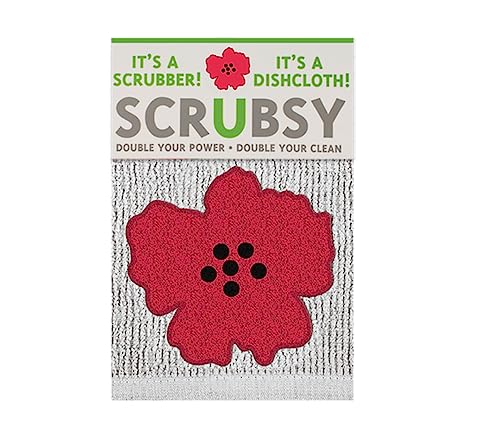 MÜkitchen SCRUBSY 100% Cotton Kitchen Dish Cloth with Built in Scrubber