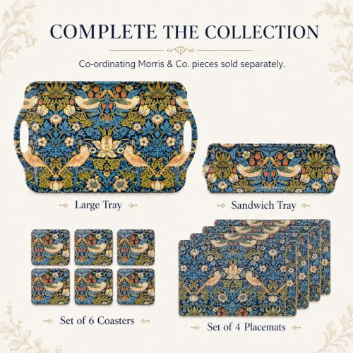 Morris & Co Strawberry Thief Blue Tray with Handles