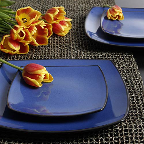 Soho Lounge Square Reactive Glaze Stoneware Dinnerware Set