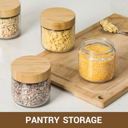4 pack 10oz Glass jars with Airtight Lids