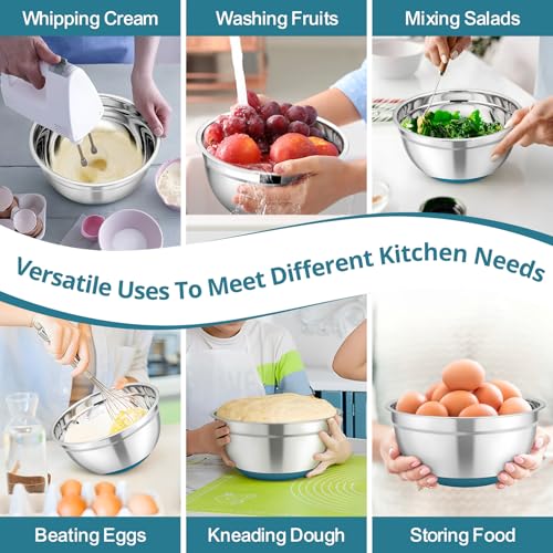 Mixing Bowls Salad Bowls with Transparent Airtight Lids (5 Count)