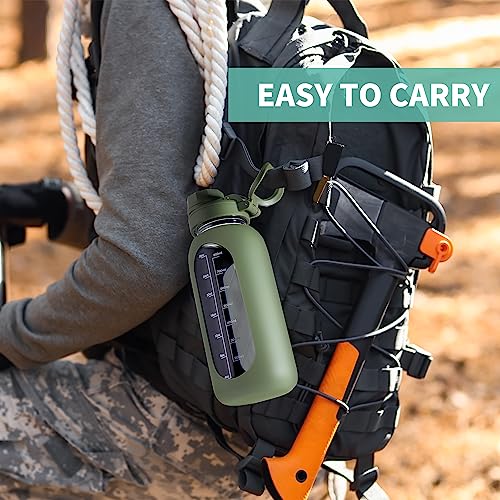 24 oz Glass Water Bottle with Straw