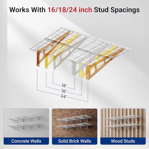 2 Pack 2x6ft Garage Shelving with Hooks (2 Count)