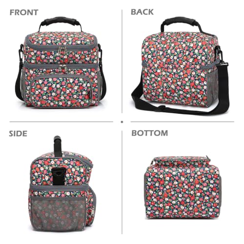 Double Layer Cooler Insulated Lunch Bag Adult Lunch Box Large Tote Bag for Men (2 Count)
