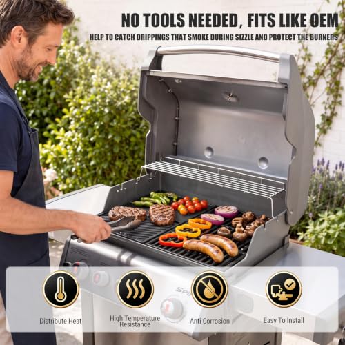 Grill Griddle and Grates for Weber Spirit 300 and II 300 Series Grills (2 Count)
