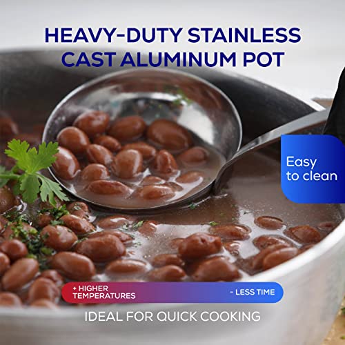 4.2 QT / 4 Liter) Caldero Pot with Lid, Cast Aluminum Rice & Cooking Pot, 12 Cup Capacity for Rice, Beans, Soups, Stews, Frying & Everyday Family Cooking